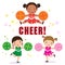 Vector illustration of cheerleader with Pom Poms