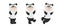 Vector illustration child in animal carnival costume. Cute cartoon baby in a panda costume in different poses