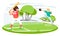 Vector Illustration. Child sport and activities.