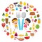 Vector Illustration Of Children Food Concept