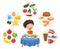 Vector Illustration Of Children Food Concept