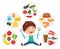 Vector Illustration Of Children Food Concept