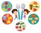 Vector Illustration Of Children Food Concept