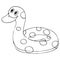Vector illustration of a children`s circle for swimming in the form of a duck. Children`s lifebuoy