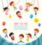 Vector Illustration Of Children Swinging