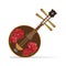 Vector illustration of chinese yueqin plucked string musical instrument.