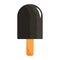 Vector illustration of chocolate ice cream on a stick in cartoon flat style. Tasty summer sweets, sorbet, desset