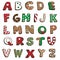 Vector illustration of Christmas cookies alphabet on white background