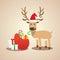 Vector Illustration of Christmas cute reindeer.