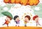 Vector Illustration Of ChristmasVector Illustration Of Autumn Children