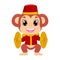 Vector Illustration of a Circus Monkey playing Cymbals