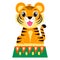 Vector Illustration of a Circus Tiger sitting in a platform