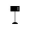 Vector illustration of classic floor lamp. Flat icon of drum tor