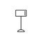 Vector illustration of classic floor lamp. Line icon of drum tor