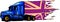 vector illustration of Classic semi Truck with british flag