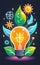 vector illustration, clean energy source logo, eco energy, minimalist green logo,