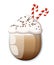 Vector illustration of Cocktail Irish Coffee mug of hot latte drink with creamy foam, cocktail of layered cappuccino coffee with l