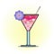 Vector illustration cocktails drinks in glasses vector flat icon