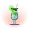 Vector illustration cocktails drinks in glasses vector flat icon