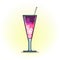 Vector illustration cocktails drinks in glasses vector flat icon