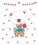 Vector illustration collection Of cute little bears designed with doodle style in valentine\\\'s theme