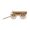 Vector illustration color icon with simplified prairie schooner waggon. Wild west cowboy authentic symbol. Background