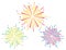 Vector illustration of colorful fireworks set