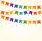 Vector Illustration of Colorful Garlands on white background. Rainbow colors buntings festive and flags. Birthday, holiday, party,