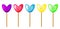 Vector illustration of colorful lollypops in acid colors on a sticks isolated on white background.