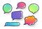 Vector Illustration Colorful Set Of Different Speech Bubbles With Bold Outline