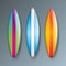 Vector Illustration with Colorful Surf Board Collection Isolated on Transparent Background. Vector Holiday Design