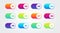 Vector Illustration Colorful Switch Set. Buttons With Numbers.