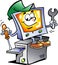 Vector illustration of an Computer Repairman