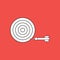 Vector illustration concept bulls eye with dart icon in the side