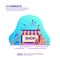 Vector illustration concept of e commerce. Modern illustration conceptual for banner, flyer, promotion, marketing material, online