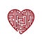 Vector illustration concept of Heart labyrinth Maze. Icon on white background