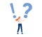 Vector illustration, concept illustration of frequently asked questions of exclamation marks and question marks