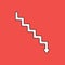 Vector illustration concept of line stairs symbol icon with arrow pointing down