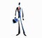 Vector illustration of a confident businessman carrying a briefcase