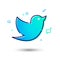 Vector Illustration Cool And Modern Social Network Twitter Bird Icon