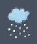 Vector illustration of cool single weather icon. Snowy cloud on dark.