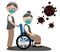 Vector illustration of coronavirus or Covid-19.old people risk coronavirus disease.