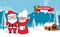 Vector illustration Couple Santa Claus end his wife