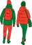 Vector illustration of couple teenagers walking outdoors