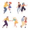 Vector illustration couples dance twist set