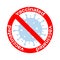 Vector illustration Covid-19 into forbidden sign vaccinated, stop pandemic concept