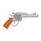 Vector illustration of a cowboy revolver in flat style. Cold weapon, wild west style. Design element for western games, animation