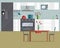 Vector Illustration of Cozy Retro Kitchen Interior