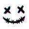 Vector Illustration Crazy Scary Brush Stroke Smile With 3D Tech Glitch Effect