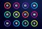 Vector illustration Creative Number Bullet Point Set Cut Out Rings 1 to 12, Flat color gradient web icon element